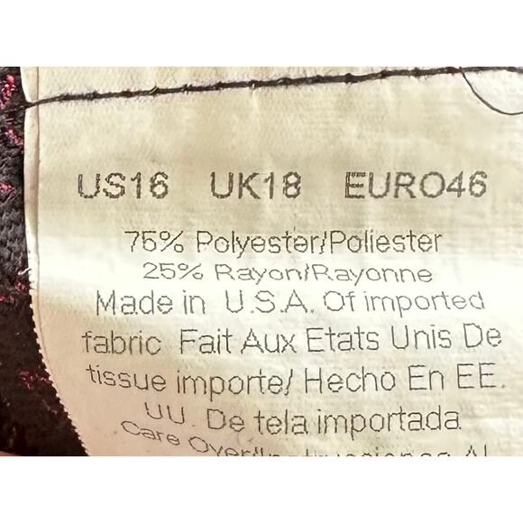 2/$15 Vintage 90s Leslie Fay Midi Skirt Burgundy Red Pull On Size 16 - Picture 5 of 6